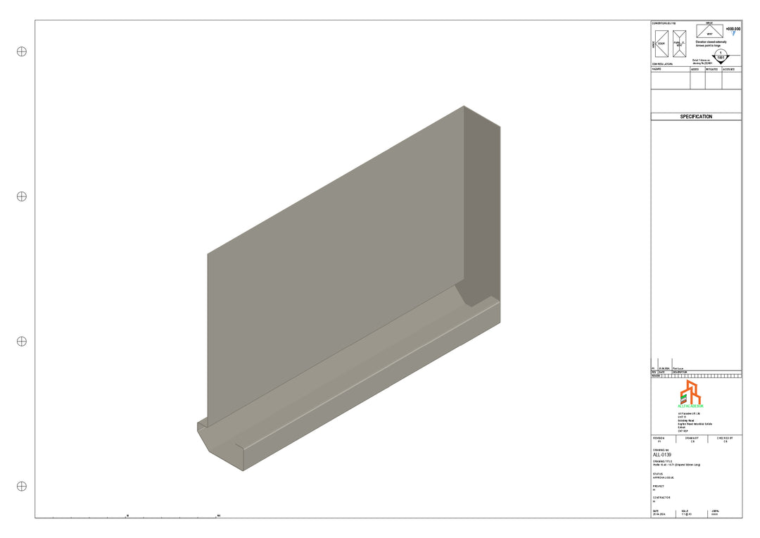 Aluminium Fascia Board Stopend - Type 18 - 300mm - Left Side