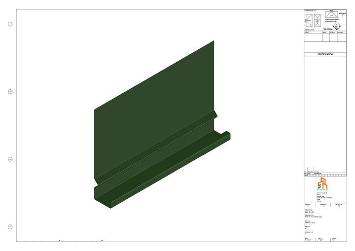 Aluminium Fascia Board - Type 19 - Straight 1000mm Length