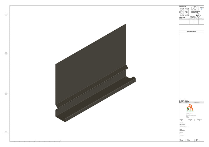 Aluminium Fascia Board - Type 19 - Straight 1000mm Length