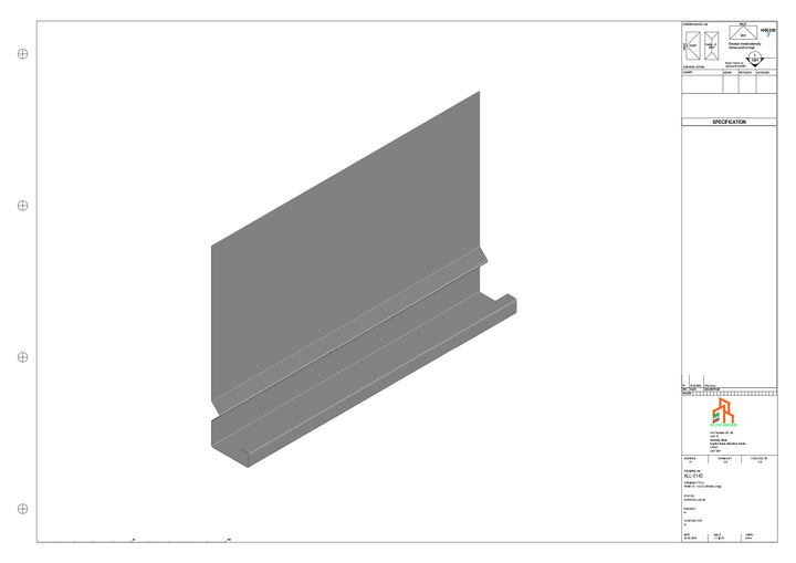 Aluminium Fascia Board - Type 19 - Straight 1000mm Length
