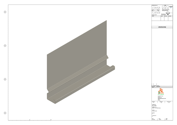 Aluminium Fascia Board - Type 19 - Straight 3000mm Length