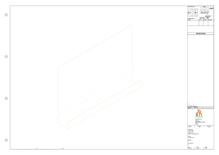 Aluminium Fascia Board - Type 19 - Straight 1000mm Length