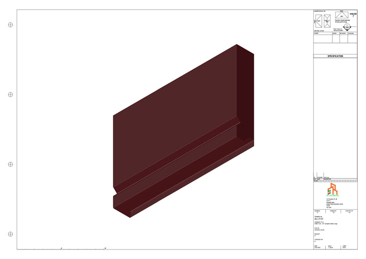 Aluminium Fascia Board Stopend - Type 19 - 300mm - right Side