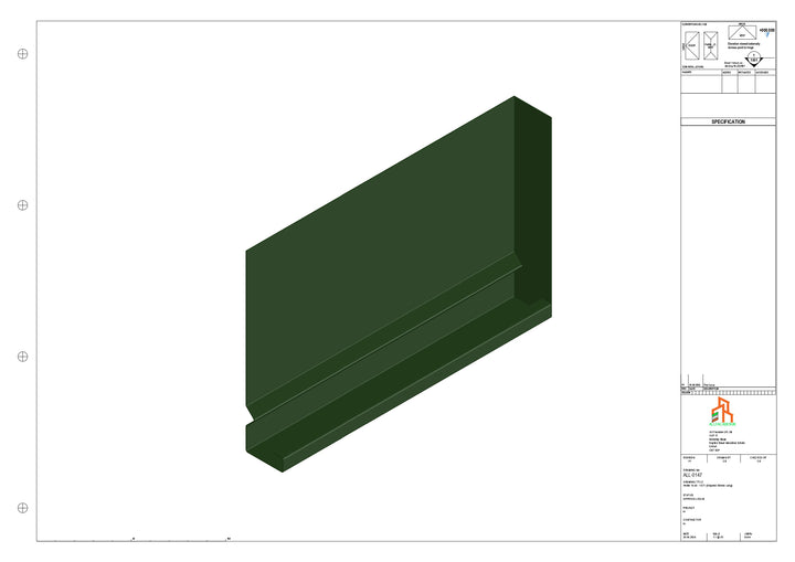 Aluminium Fascia Board Stopend - Type 19 - 300mm - right Side