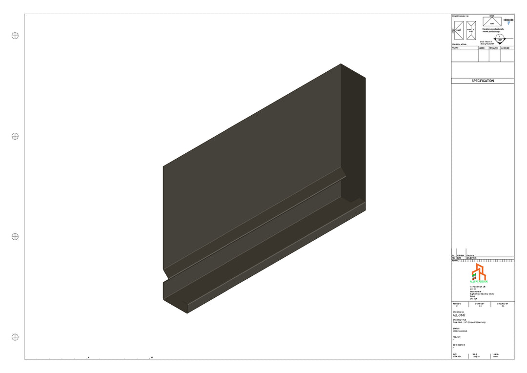 Aluminium Fascia Board Stopend - Type 19 - 300mm - Left Side