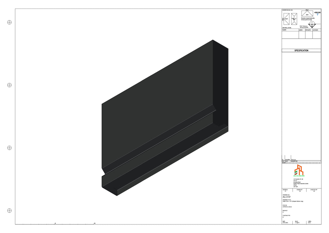 Aluminium Fascia Board Stopend - Type 19 - 300mm - Left Side