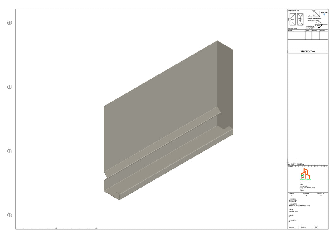 Aluminium Fascia Board Stopend - Type 19 - 300mm - Left Side
