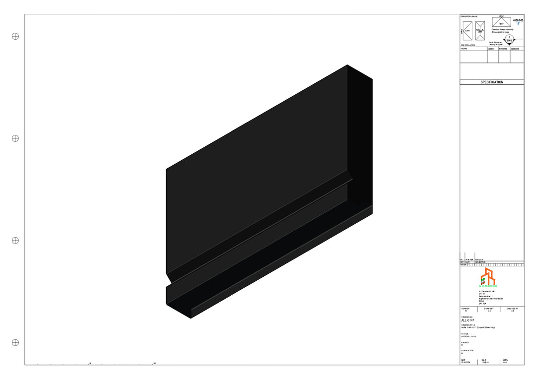 Aluminium Fascia Board Stopend - Type 19 - 300mm - right Side