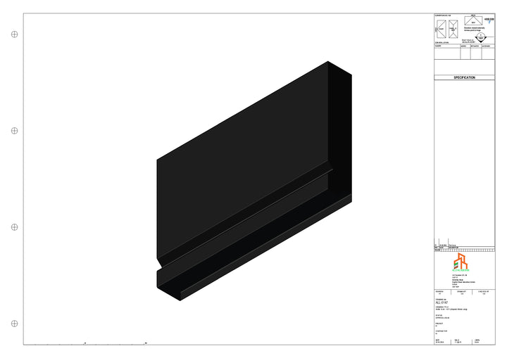 Aluminium Fascia Board Stopend - Type 19 - 300mm - right Side