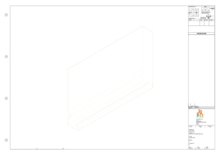 Aluminium Fascia Board Stopend - Type 19 - 300mm - right Side
