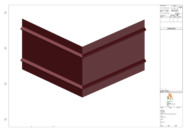 Aluminium Fascia Board 90 Ext Corner 300x300mm