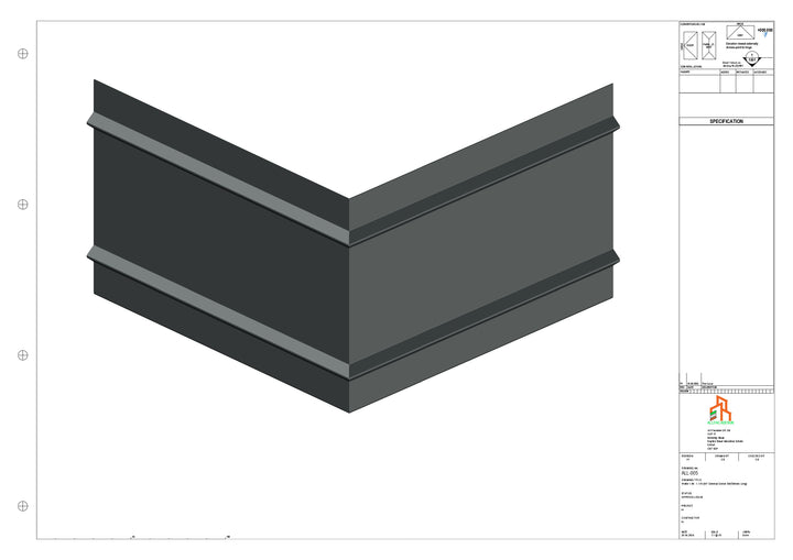 Aluminium Fascia Board 90 Ext Corner 300x300mm