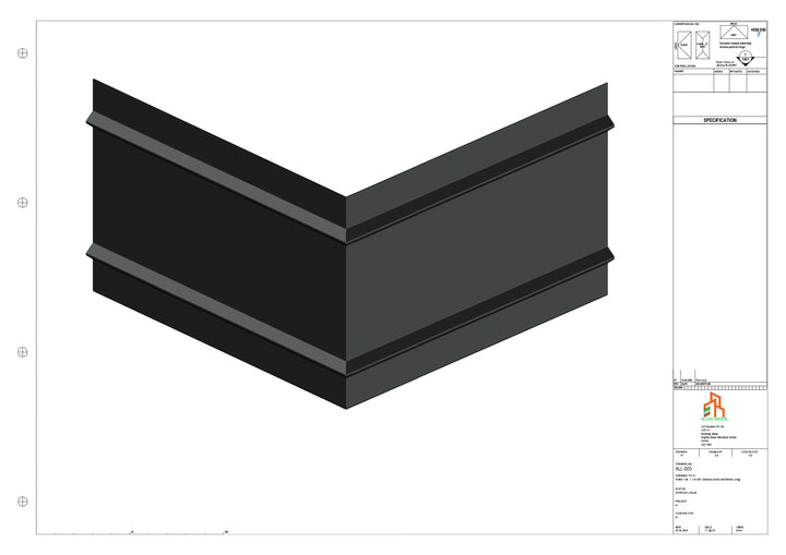 Aluminium Fascia Board 90 Ext Corner 300x300mm
