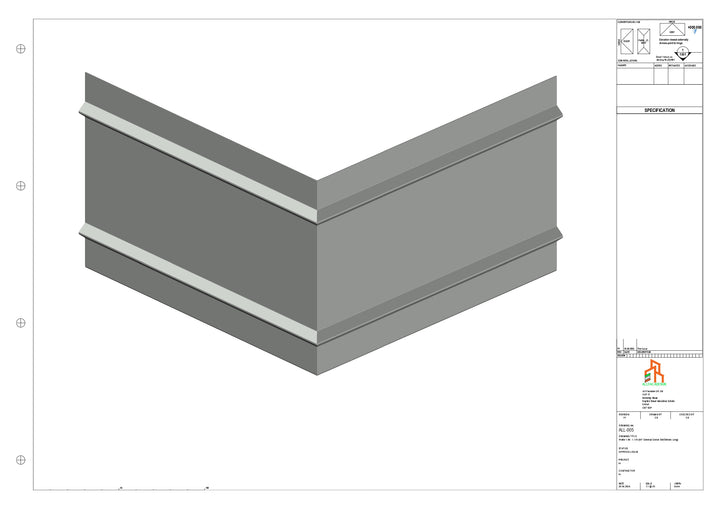 Aluminium Fascia Board 90 Ext Corner 300x300mm