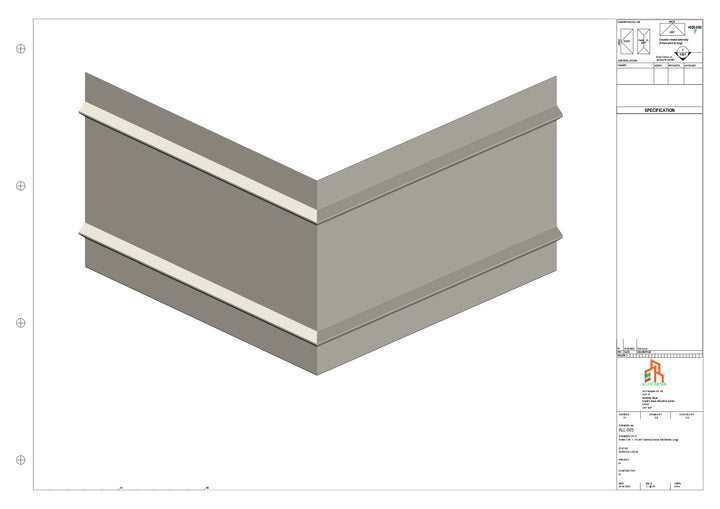 Aluminium Fascia Board 90 Ext Corner 300x300mm