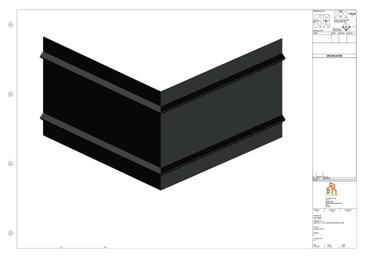 Aluminium Fascia Board 90 Ext Corner 300x300mm