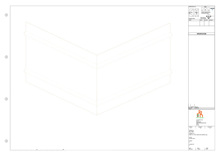 Aluminium Fascia Board 90 Ext Corner 300x300mm