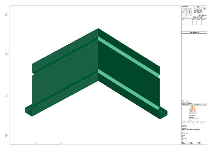 Aluminium Fascia Board 90 Int Corner 300x300mm