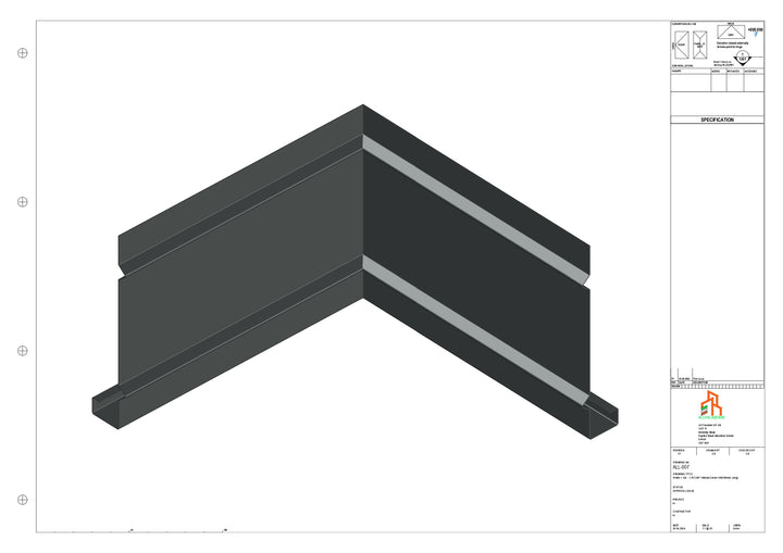 Aluminium Fascia Board 90 Int Corner 300x300mm