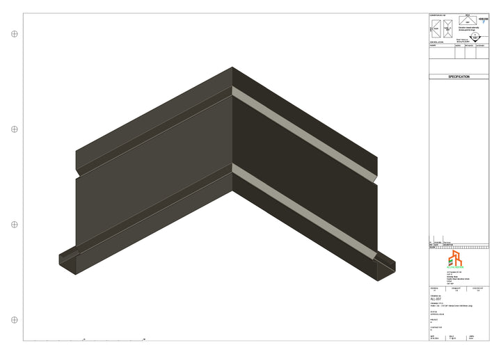 Aluminium Fascia Board 90 Int Corner 300x300mm