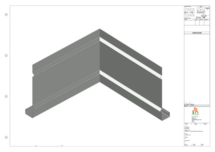 Aluminium Fascia Board 90 Int Corner 300x300mm