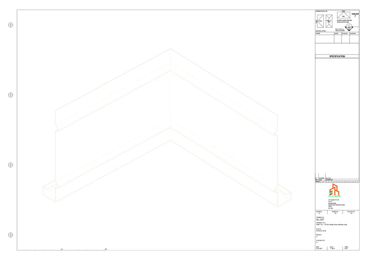 Aluminium Fascia Board 90 Int Corner 300x300mm