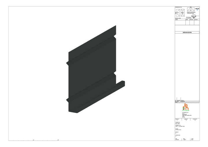 Aluminium Fascia Board Straight 1000mm Length