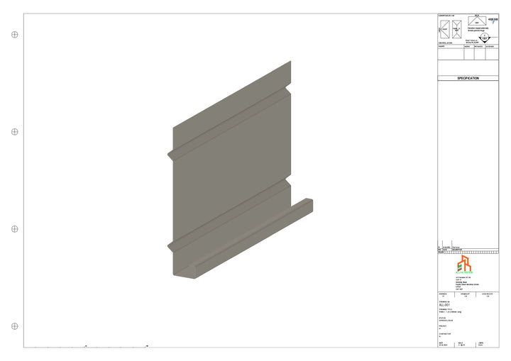 Aluminium Fascia Board Straight 3000mm Length