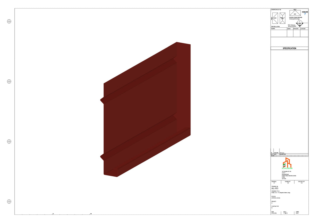 Aluminium Fascia Board Stopend 300mm - Right Side