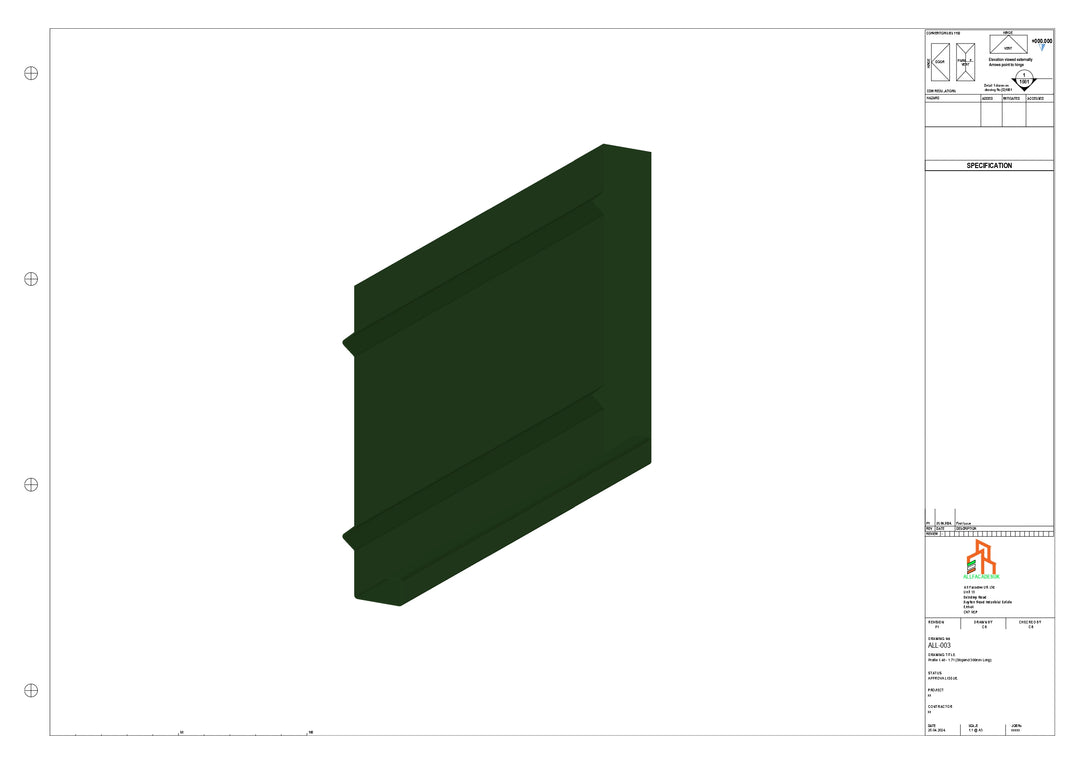 Aluminium Fascia Board Stopend 300mm - Left Side