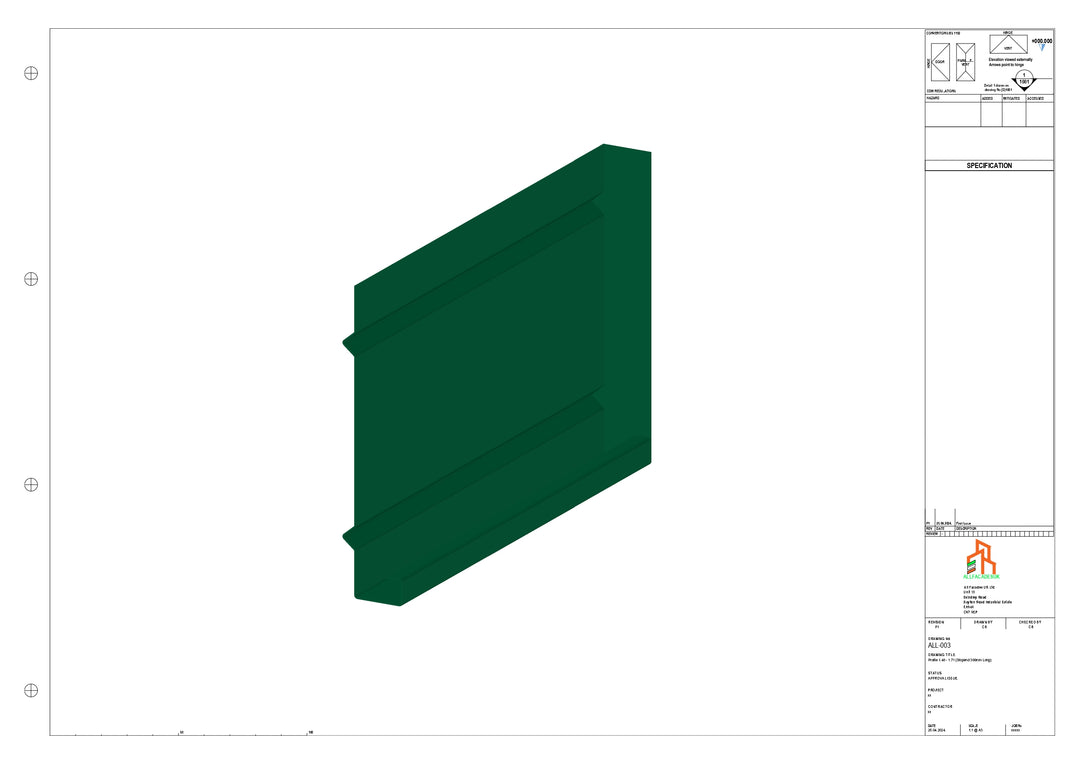 Aluminium Fascia Board Stopend 300mm - Left Side