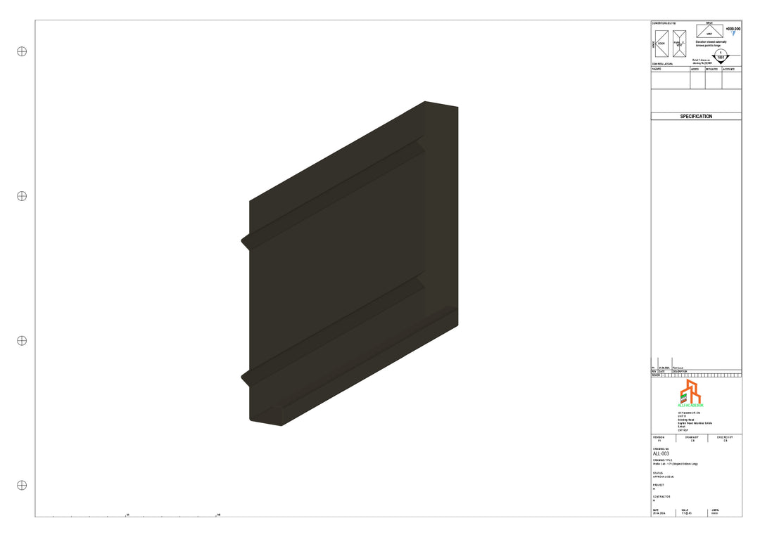 Aluminium Fascia Board Stopend 300mm - Left Side