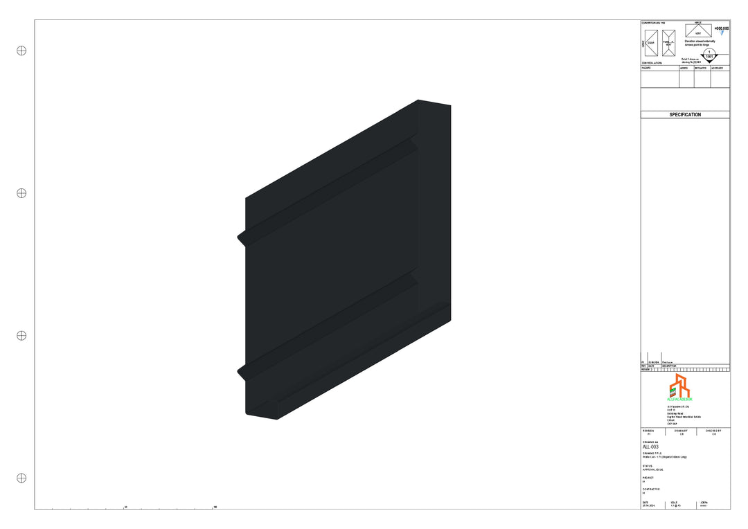Aluminium Fascia Board Stopend 300mm - Right Side