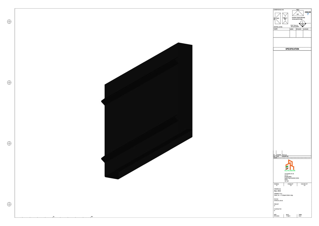 Aluminium Fascia Board Stopend 300mm - Right Side
