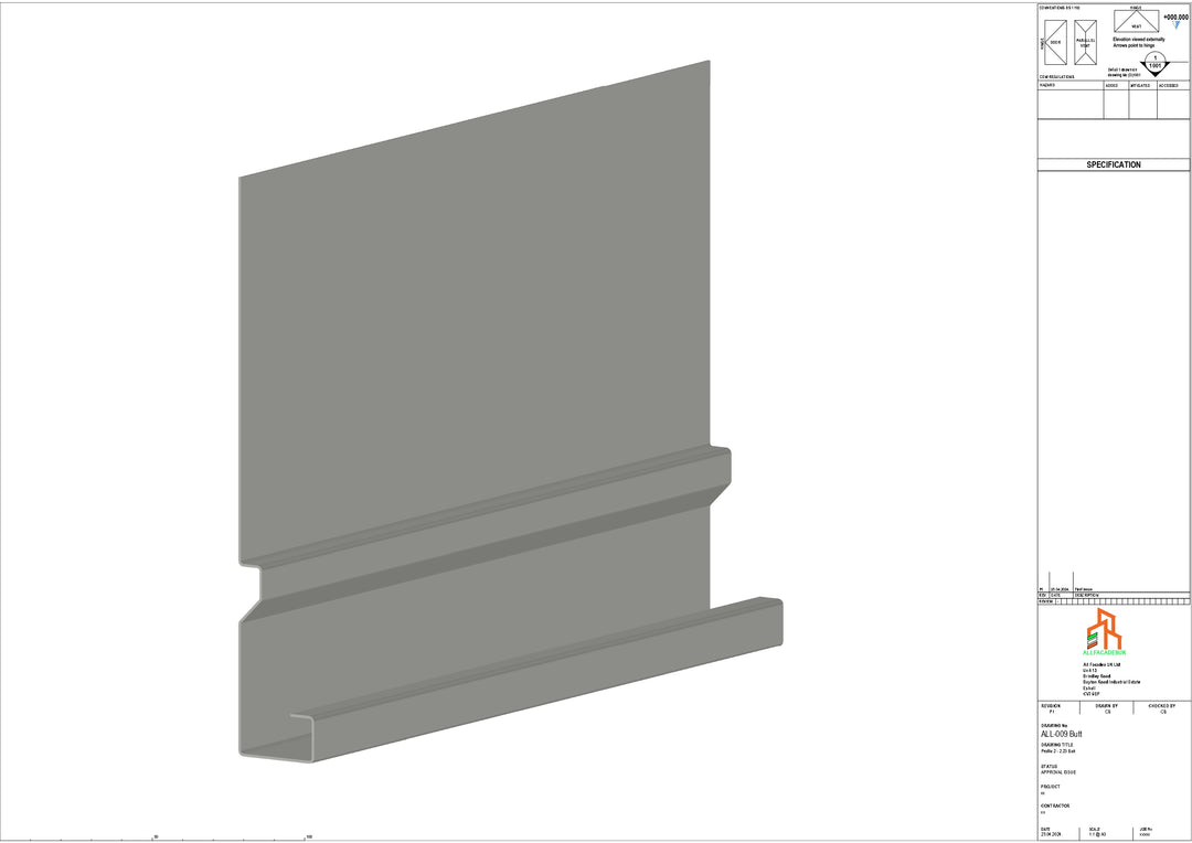 Aluminium Fascia Board - Type 2 - Butt Strap