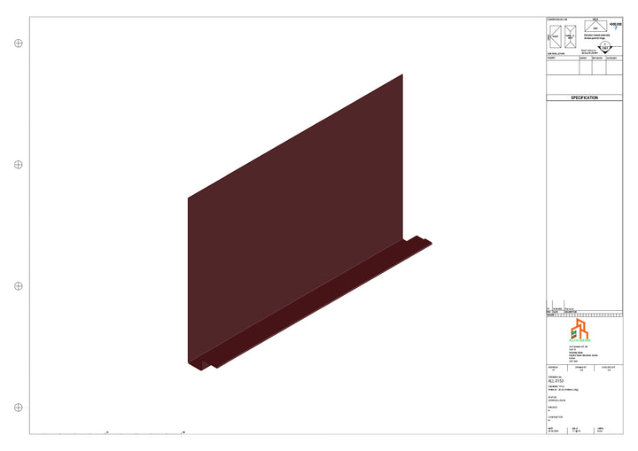 Aluminium Fascia Board - Type 20 - Straight 1000mm Length