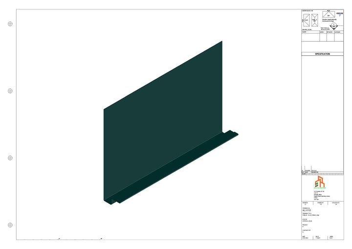 Aluminium Fascia Board - Type 20 - Straight 3000mm Length