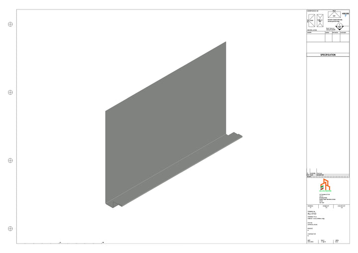 Aluminium Fascia Board - Type 20 - Straight 1000mm Length