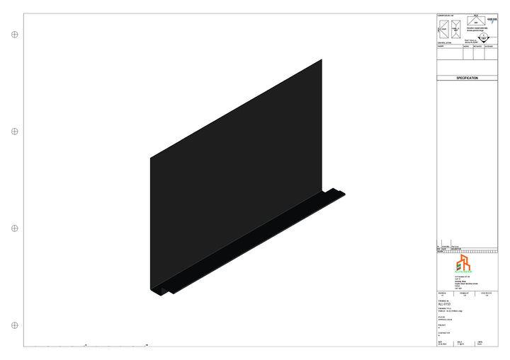 Aluminium Fascia Board - Type 20 - Straight 1000mm Length