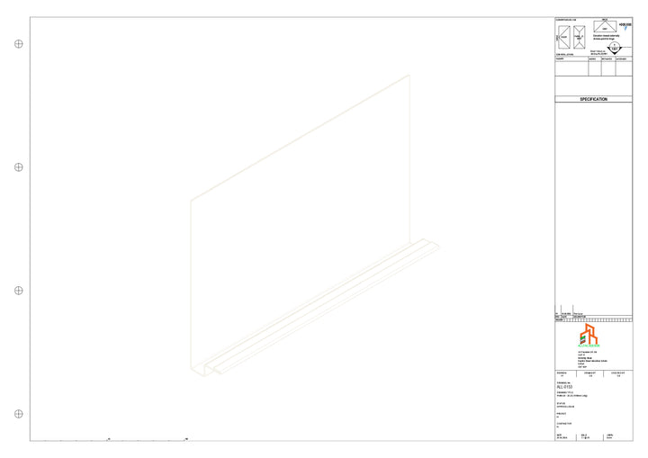 Aluminium Fascia Board - Type 20 - Straight 1000mm Length
