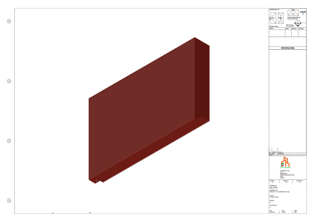 Aluminium Fascia Board Stopend - Type 20 - 300mm - Left Side