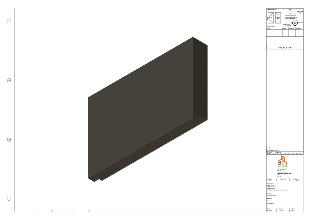 Aluminium Fascia Board Stopend - Type 20 - 300mm - Right Side