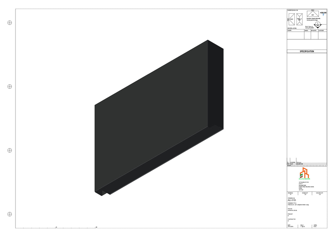 Aluminium Fascia Board Stopend - Type 20 - 300mm - Right Side