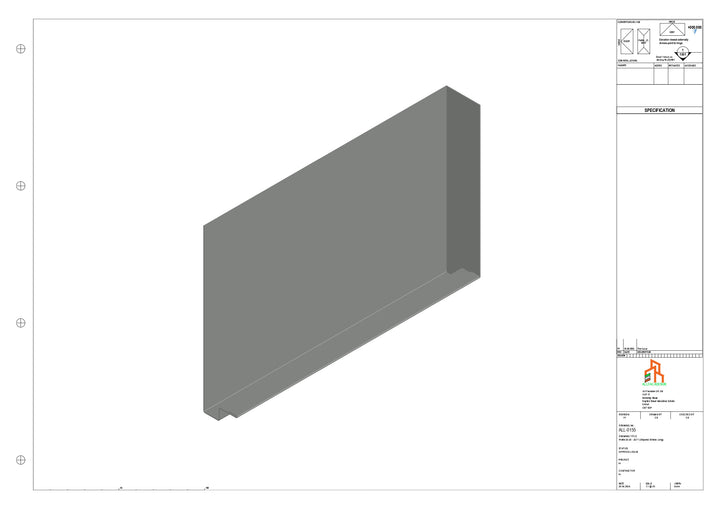Aluminium Fascia Board Stopend - Type 20 - 300mm - Right Side