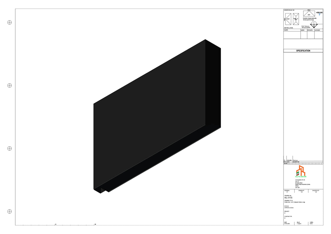 Aluminium Fascia Board Stopend - Type 20 - 300mm - Left Side
