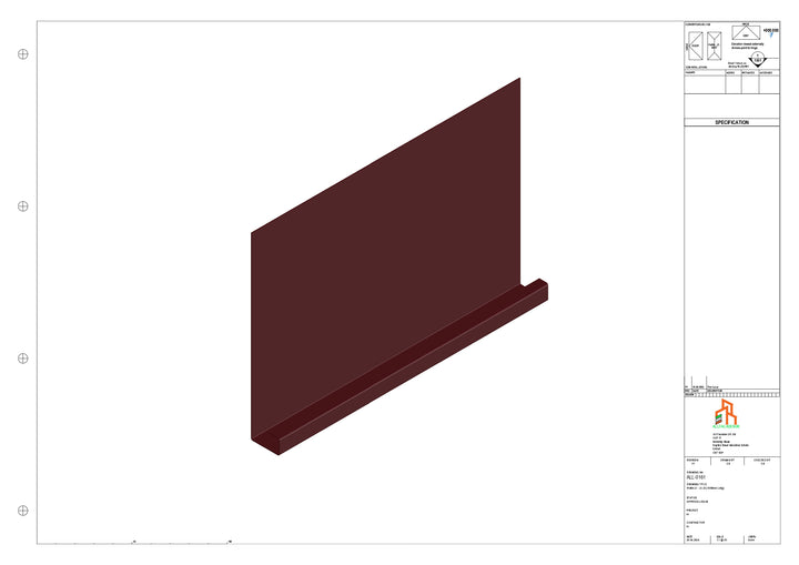 Aluminium Fascia Board - Type 21 - Straight 1000mm Length