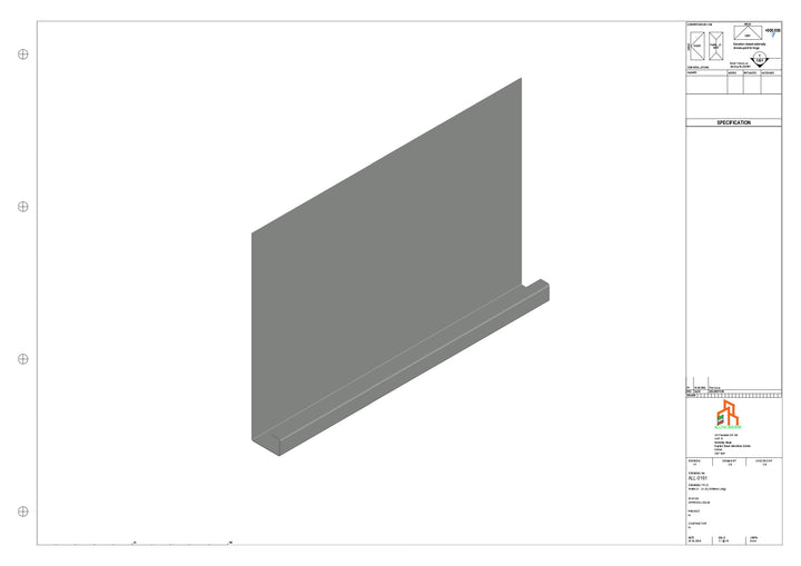 Aluminium Fascia Board - Type 21 - Straight 1000mm Length