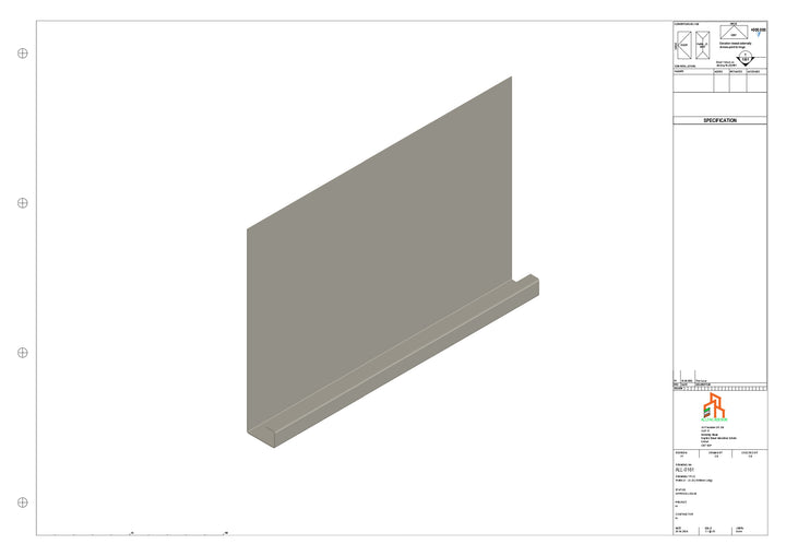 Aluminium Fascia Board - Type 21 - Straight 1000mm Length
