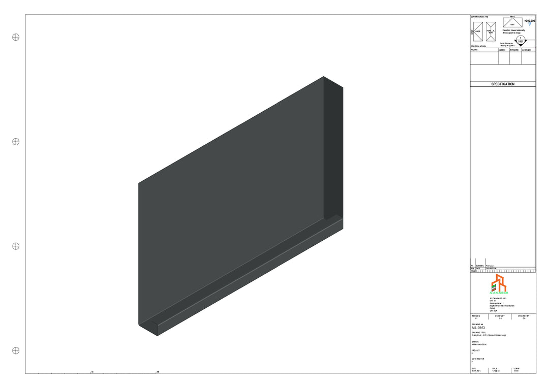 Aluminium Fascia Board Stopend - Type 21 - 300mm - Right Side
