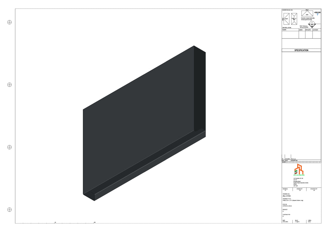 Aluminium Fascia Board Stopend - Type 21 - 300mm - Right Side